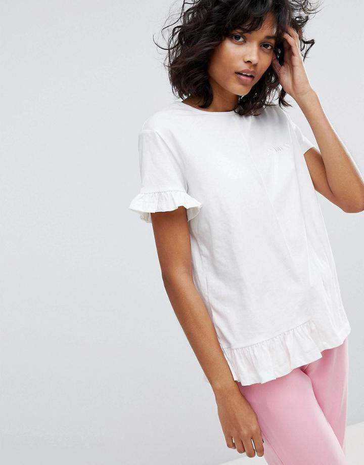 2nd Day Frill Hem T-shirt - White