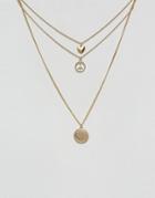 Monki Layered Ornate Necklace - Gold