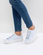 Puma Basket Platform Patent Sneaker - White