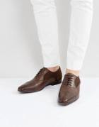 Asos Oxford Shoes In Brown Leather With Suede Panel Detail - Brown