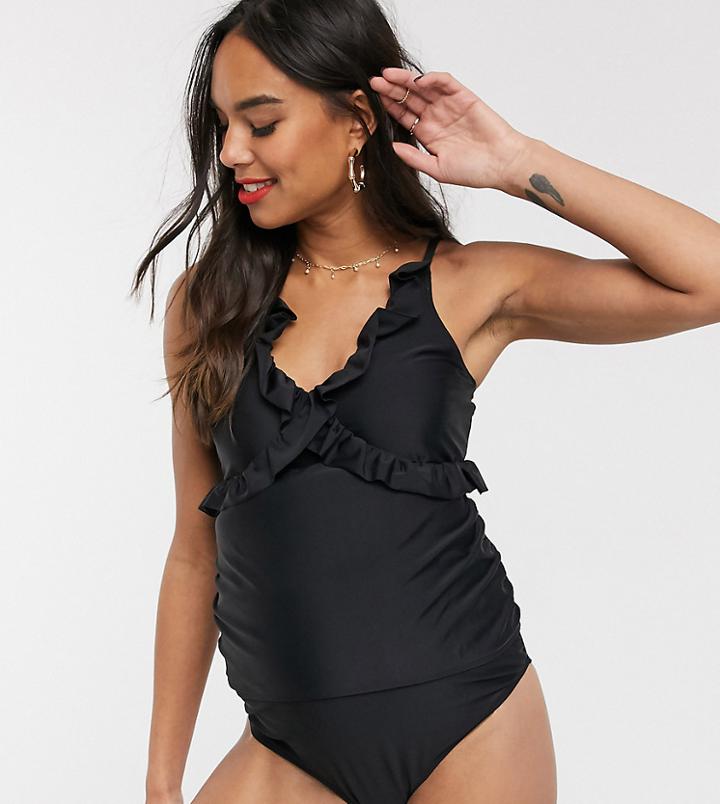 Unique 21 Maternity Tankini Bottom-black