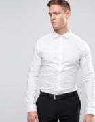 Asos Skinny Shirt With Cutaway Collar - White