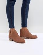 Boohoo Cut Out Ankle Boot - Tan