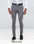 Asos Tall Super Skinny Suit Pants In Gray - Gray