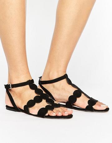 Faith Jamison Flat Sandals - Black