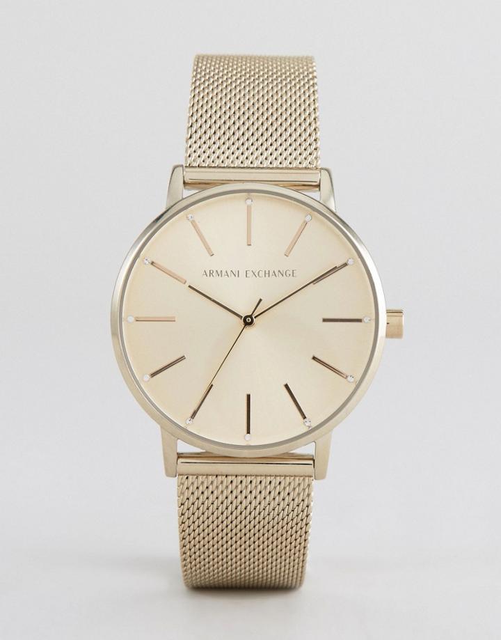 Armani Exchange Ax5536 Mesh Watch In Gold - Gold