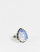Svnx Silver Ring With Iridescent Stone