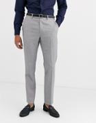 Asos Design Wedding Skinny Suit Pants In Crosshatch In Gray