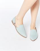 Asos Milan Pointed Flat Shoes - Denim