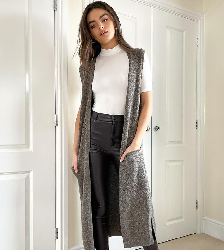 M Lounge Set Relaxed Maxi Sleeveless Cardigan-brown