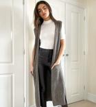 M Lounge Set Relaxed Maxi Sleeveless Cardigan-brown