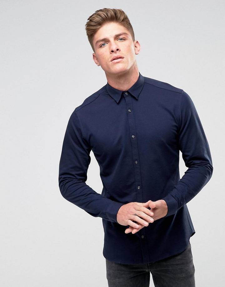 Jack & Jones Premium Slim Jersey Shirt - Navy