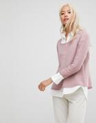 Subtle Luxury Linked Out Front Raglan Seam Cashmere Sweater - Pink