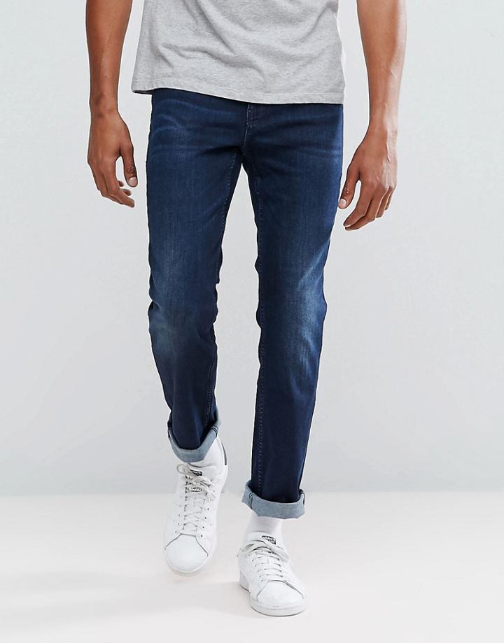 Boss Orange By Hugo Boss Orange 63 Slim Fit Jeans In Dark Mid Wash - Blue