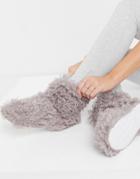 Loungeable Shaggy Faux Fur Bootie Slipper In Brown