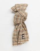 Asos Design Heritage Check Scarf With Initial E-multi