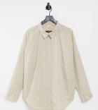 Only Curve Oversized Shirt In Beige-neutral