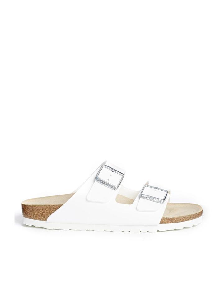 Birkenstock Arizona White Flat Sandals