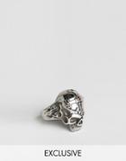 Reclaimed Vintage Skull Cross Ring In Siver - Silver