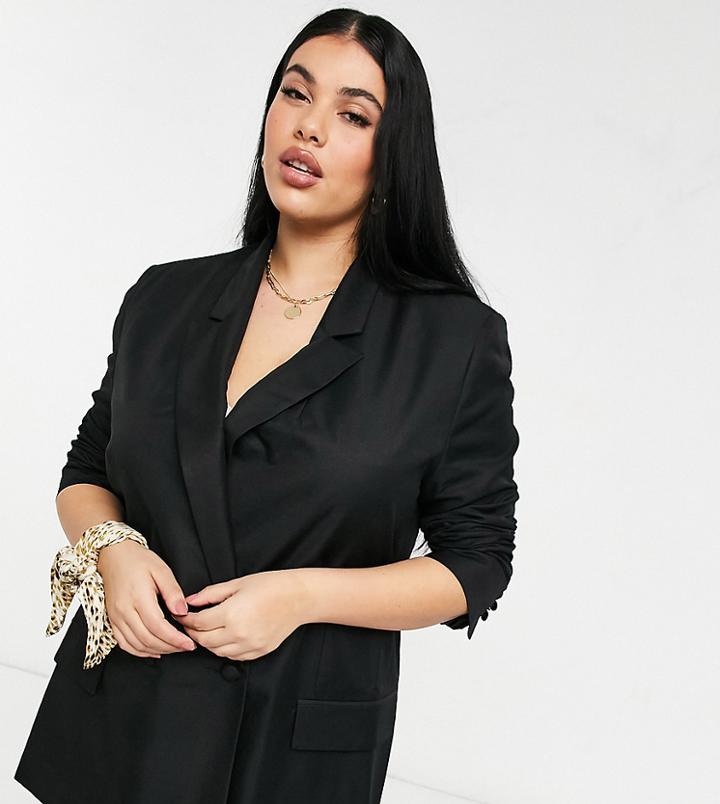 Asos Design Curve Perfect Blazer In Black