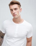 Boss Bodywear Retro Henley T-shirt - White