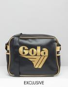 Gola Classic Redford Messenger Bag In Black & Gold - Multi