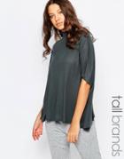 Y.a.s Tall Funnel Neck Slouchy Tee - Gray