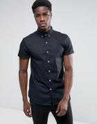 New Look Regular Fit Poplin Shirt In Black - Black