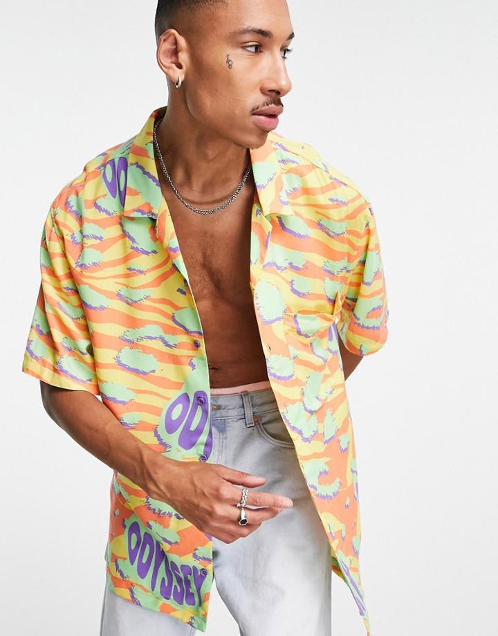Bershka Abstract Printed Shirt In Multi
