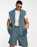 Bando Oversized Tailored Vest-green
