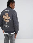 Maharishi Embroidered Snake Tour Bomber Jacket - Black