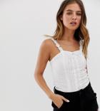 New Look Cami With Frills In White - White