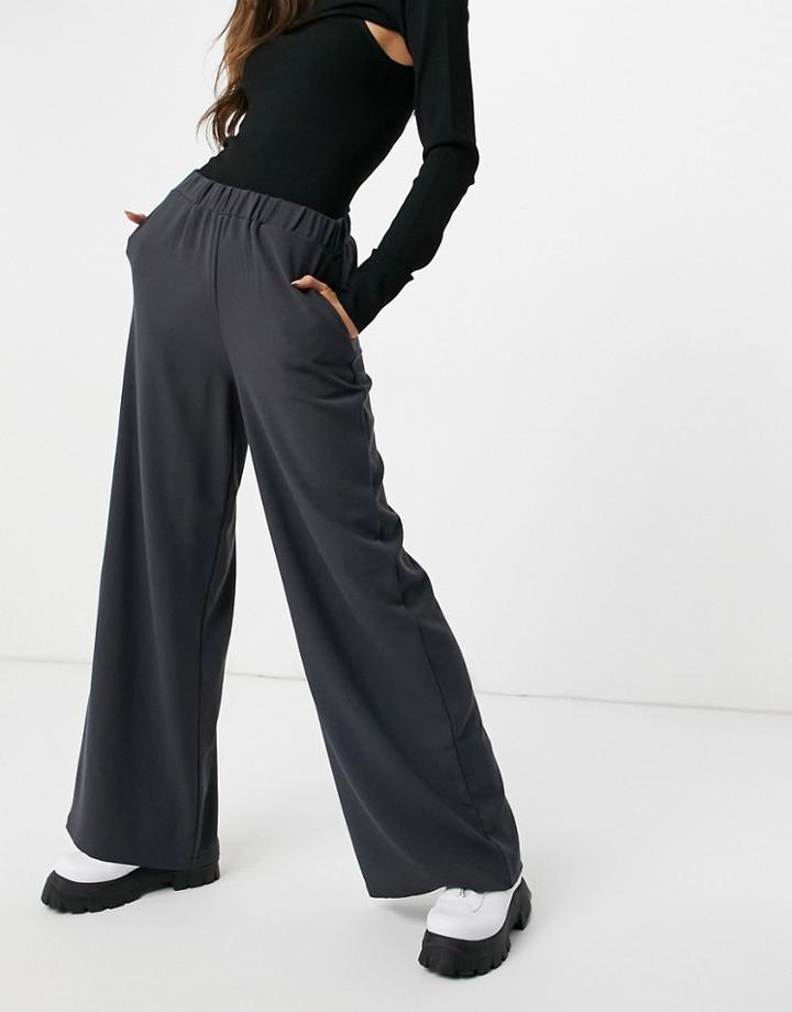 Dr Denim Bell Pants In Charcoal-black