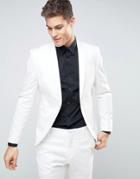 Selected Homme Slim White Tuxedo Jacket - White