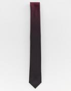 Moss London Tie With Fade In Burgundy - Red