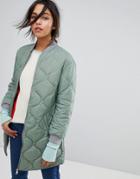 Max & Co Quilted Bomber Jacket - Green