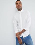 Stradivarius Regular Fit Oxford Shirt In White - White