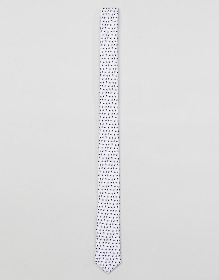 Jack & Jones Printed Tie - White