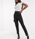 Asos Design Tall Crepe Peg Pants With Pintucks-black