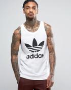 Adidas Originals Trefoil Logo Tank In White Bk7098 - White