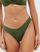 Dorina Mix & Match High Leg Brazilian Bikini Bottom In Khaki-green