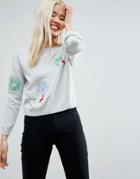 Asos Embroidered Flamingo Sweater - Multi