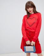 Love Moschino Heart Print Sweater - Red