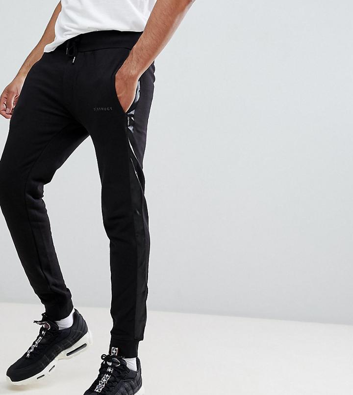 D-struct Tall Jogger With Satin Leg Stripe - Black