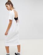 Asos Design Cowl Back Midi T-shirt Dress With Tab - Multi