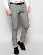 Noose & Monkey Houndstooth Pants In Super Skinny Fit - Black
