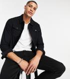 Dtt Tall Slim Fit Denim Jacket In Black
