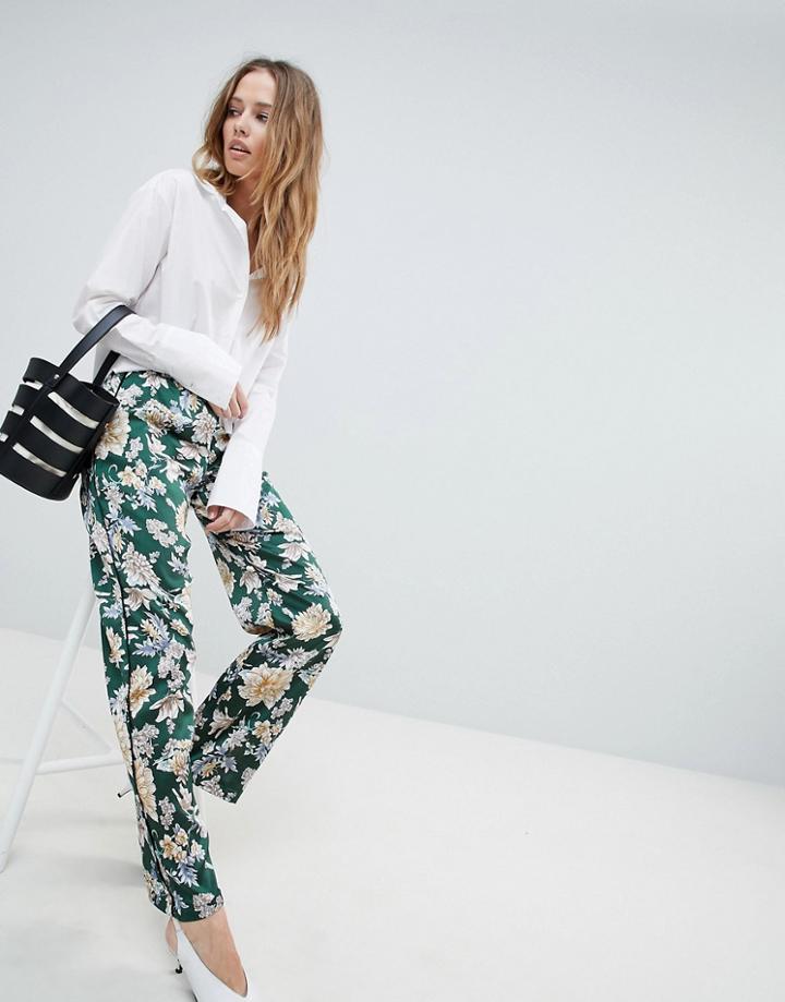Vila Floral Pants - Green
