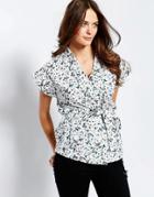 Ichi Anora Short Floral Kimono - Deep Teal