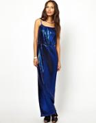 Motel Pleated Midi Dress - Blue